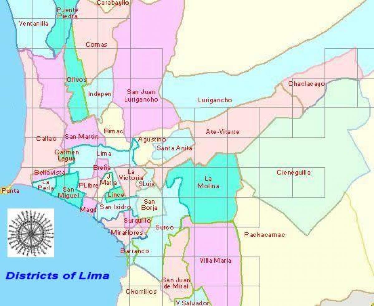 karta över Lima peru distrikt