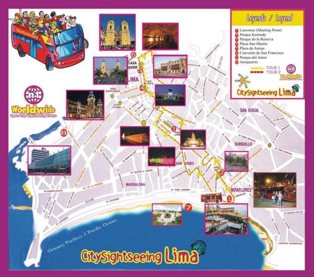 turistkarta i Lima peru
