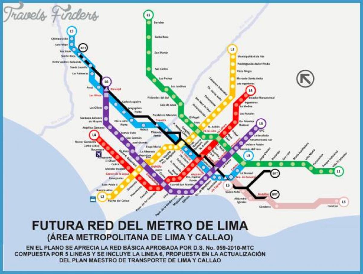 Karta över metropolitano Lima
