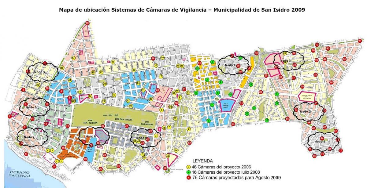 Karta över san isidro i Lima