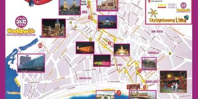 Turistkarta i Lima peru